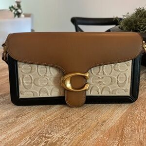 Coach Tabby Shoulder Bag 26 Brown and Cream Shoulder Bag